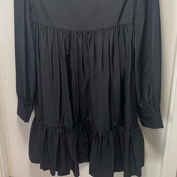 ZARA Black Mini Tie Front Ruffle Mini Dress - Picture 9 of 10